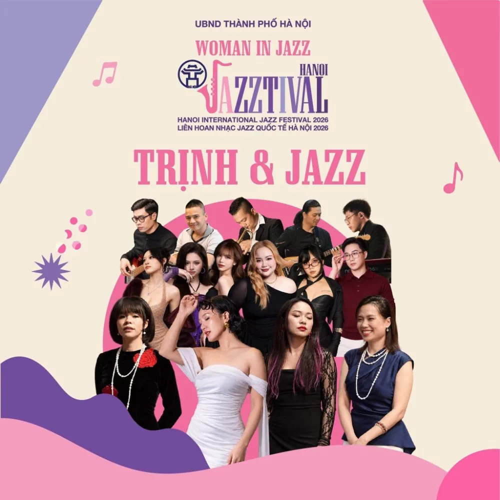Poster Trịnh & Jazz tại Hanoi Jazztival 2026 — Women in Jazz